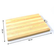 Thick, sturdy natural wood chopping board for heavy-duty use.