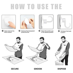 Black Beard Apron Hair Clippings Catcher Grooming Bib  - PremiumAV