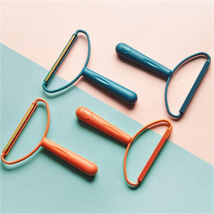 PremiumAV 2-in-1 Portable Lint Remover  Long-Handle Brush & Sticky Roller for Clothes, Furniture & Carpets (1 Pc)  - PremiumAV