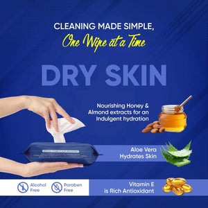 PremiumAV Refreshing Wet Wipes for Face | Facial Cleansing | Refreshing & Skin Hydration| Soothing for skin | pH Balance & Alcohol Free | Nourishing w - PremiumAV