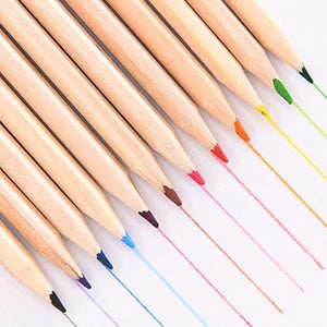 PremiumAV Colorful Wooden Pencil Set with Pencil box, Ruler, Sharpener For for Kids, Artist, Architect (12 Pcs Set)  - PremiumAV