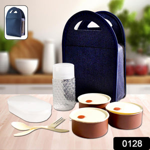 Steel Lunch Box Set (4 pcs, Black)