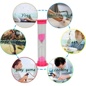 PremiumAV Plastic Hourglass Sand Timer Set  3-Min Sand Clock for Kitchen, Office, School & Kids (5 Pc)  - PremiumAV