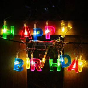 PremiumAV PremiumAV Decoratives Plastic Happy Birthday 13 LED Letter Battery Operated String Lights, Outdoor String Lights (Multicolour) –  