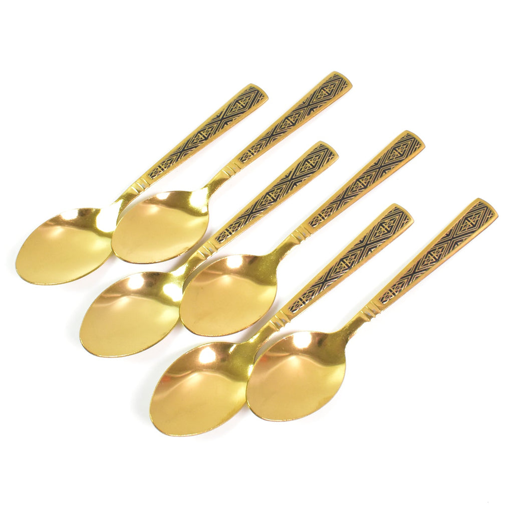 PremiumAV PremiumAV Premium Luxurious Stainless Steel Coated Spoons (6 Pcs Set / Golden) –  