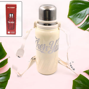 PremiumAV Stainless Steel Vacuum Insulated Water Bottle | Leak Proof Flask for Tea Coffee | Reusable Water Bottle with Hanging Strap | Bottle for Hot - PremiumAV
