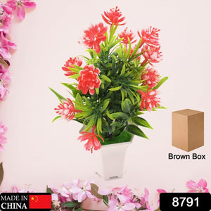 PremiumAV Wild Artificial Flower Plant for Home & Office Decor (1 Pc, Cute Pot)  - PremiumAV
