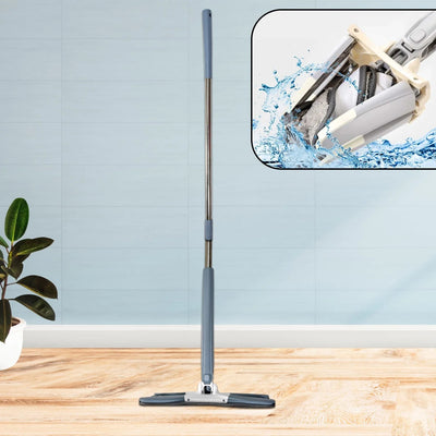 PremiumAV Adjustable 360° Flat Hand Mop: Floors, Walls, Ceilings (Easy Squeeze)