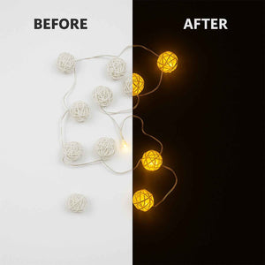 Battery Operated Rattan Ball String Decorative Fairy Lights