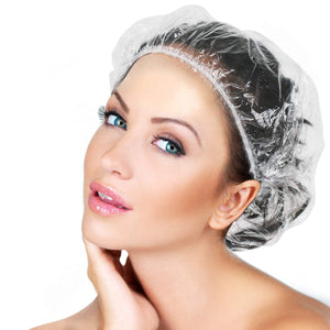 PremiumAV PremiumAV Large Disposable Waterproof Shower Caps – 12 Pack for Women, Travel, Hotel, Spa, Salon –  
