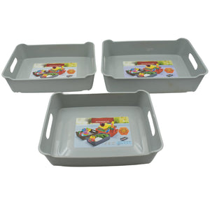 PremiumAV Multipurpose Organising & Storage Plastic Tray,  Fruit & Vegetable/ Multi Purpose Tray, Organizer for Kitchen, Countertop, Cabinet, Bathroom  - PremiumAV
