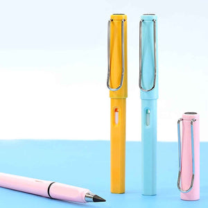 2-in-1 Everlasting Magic Pencil with Replaceable Eraser – Inkless, Reusable, Portable (1 Pc / Mix Color)