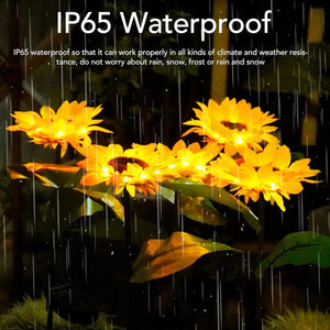 PremiumAV Sunflower Solar LED Lights, Warm White Garden Light (1 Pc) - PremiumAV