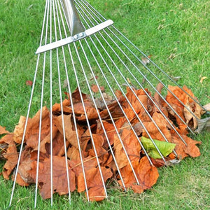 PremiumAV 115-152 CM Rake for Gardening, Stainless Steel Telescopic Garden Rake for Quick Clean Up of Lawn and Yard, Adjustable Rake Claws Spacing Gar  - PremiumAV
