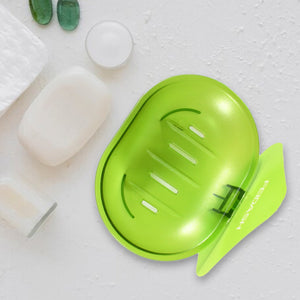 PremiumAV Plastic Soap Dish Holder for Bathroom Shower Wall Mounted Self Adhesive Soap Holder Saver Tray-Plastic Sponge Holder for Kitchen Storage Rac  - PremiumAV
