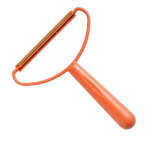 PremiumAV 2-in-1 Portable Lint Remover  Long-Handle Brush & Sticky Roller for Clothes, Furniture & Carpets (1 Pc)  - PremiumAV