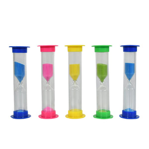 PremiumAV Plastic Hourglass Sand Timer Set  3-Min Sand Clock for Kitchen, Office, School & Kids (5 Pc)  - PremiumAV