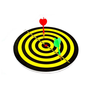 PremiumAV Small Dart Board with 2 Darts Set for Kids Children. Indoor Sports Games Board Game Dart Board Game.