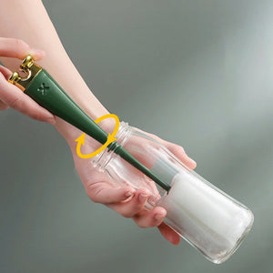 PremiumAV Multifunctional Silicone Bottle Cleaning Foam Brush with Plastic Long Handle (1 Pc) - PremiumAV