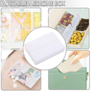 PremiumAV Magnetic Pill Organizer, 7 Compartments Portable Pill Case Travel Pill Organizer, Folding Design Pill Box for Purse Pocket to Hold Vitamins, - PremiumAV