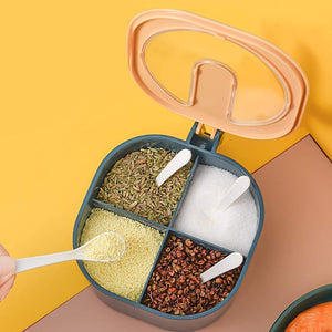 Fancy 4-Section Masala Box for Kitchen Storage (Spice Container)  - PremiumAV