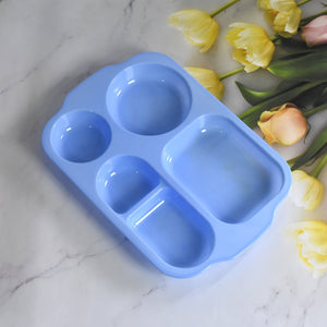 Unbreakable Plastic Food Plates / Biodegradable 5 Compartment Square Plate for Food  - PremiumAV