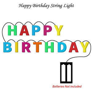 PremiumAV Decoratives Plastic Happy Birthday 13 LED Letter Battery Operated String Lights, Outdoor String Lights (Multicolour)  - PremiumAV