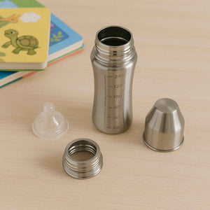 Ganesh Stainless Steel Baby Feeding Bottle, Milk Bottle for New Born / Infants / Toddler Up to 3 Years, BFA Free (250 ML Approx)