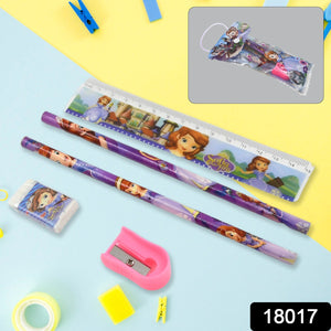 PremiumAV 5 in 1 Mix Stationery Gift Set for Kids, Stationary Set Including 2 Pencil, Ruler, Rubber, Pencil Sharpener, School, Office Product Gift (5 - PremiumAV