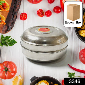 PremiumAV Multi-Purpose Stainless Steel Round Shape Tiffin Box - Small Gift For Baby Girl And Baby Boy For Office, School / Tuition / Picnic (big)  n  - PremiumAV