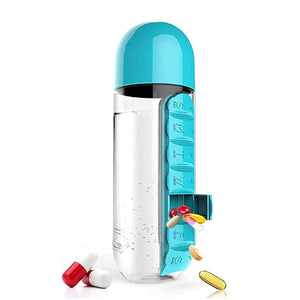 PremiumAV Multi-Use Pill & Water Bottle for Travel (600 Ml, Mix Color) - PremiumAV
