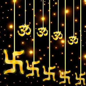 PremiumAV PremiumAV Swastik om Curtain Decorative Lights, String Lights with 12 Hanging Props138 LED, Diwali Decoration Items for Home Decor, Night Light, Room  