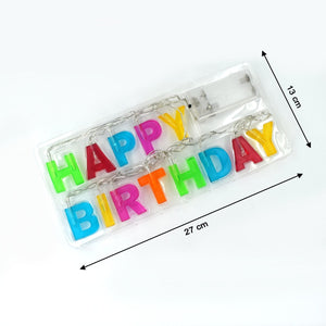 PremiumAV Decoratives Plastic Happy Birthday 13 LED Letter Battery Operated String Lights, Outdoor String Lights (Multicolour)  - PremiumAV