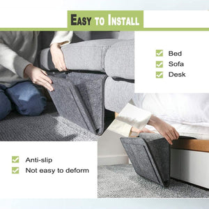PremiumAV Flat Bedside Caddy, Bed Side Pocket Storage Organizer Bag with 5 Pockets (1 Pc) - PremiumAV