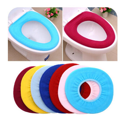 PremiumAV Bathroom Soft Thicker Warmer Stretchable Washable Cloth Toilet Seat Cover (1pc)