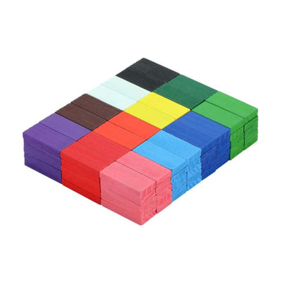 120Pc Dominoes Blocks Set Multicolor Wooden Toy Building Indoor Game Toy.