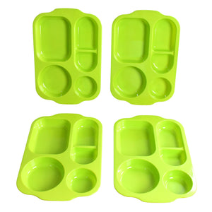 Unbreakable Plastic Food Plates / Biodegradable 5 Compartment Square Plate for Food  - PremiumAV