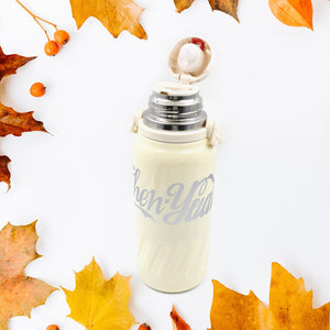 PremiumAV Stainless Steel Vacuum Insulated Water Bottle | Leak Proof Flask for Tea Coffee | Reusable Water Bottle with Hanging Strap | Bottle for Hot - PremiumAV