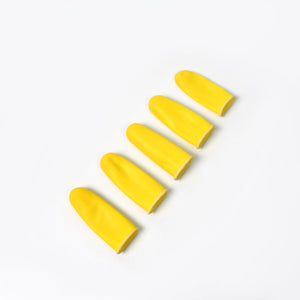 PremiumAV Finger Caps, Silicone Finger Protectors Sleeves (Finger Cots / 5 Pcs Set / yellow) - PremiumAV