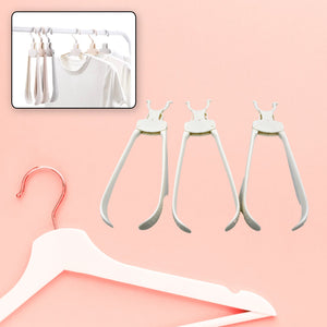 Folding stainless steel hanger, 6 layers, for pants, ties, belts, and scarves.