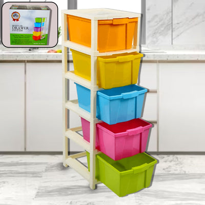 PremiumAV Multipurpose Modular Drawer Organizer Storage Box - 5 Layers