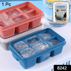 PremiumAV 6 Grid Silicone Ice Tray Used In All Kinds Of Places Like Household Kitchens For Making Ice From Water And Various Things And All With Color - PremiumAV