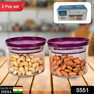 PremiumAV Air Tight & Unbreakable Kitchen Jar Set Food Storage Containers for Dry Fruits, Spices, Snacks, Pulses (2 Pcs Set)  - PremiumAV
