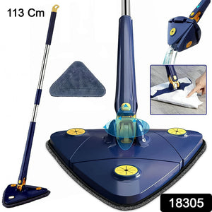 PremiumAV 360° Rotatable Mop Triangle Mop with Long Handle (1 Pc / 113 Cm)  - PremiumAV