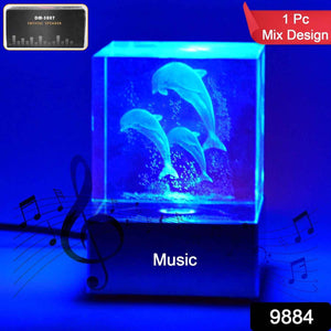3D Mix Design LED Light Base With Speaker (1 Pc / B Grade)
