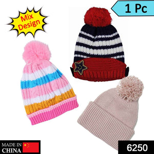 PremiumAV Cap for Winter Woolen Knitted Black Inside Fur Caps