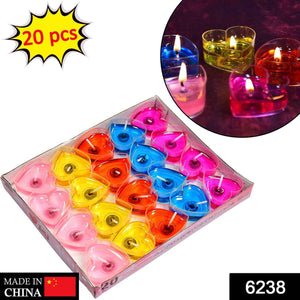 PremiumAV Heart Shape Wax Scented Candles. (Pack of 20 pcs)