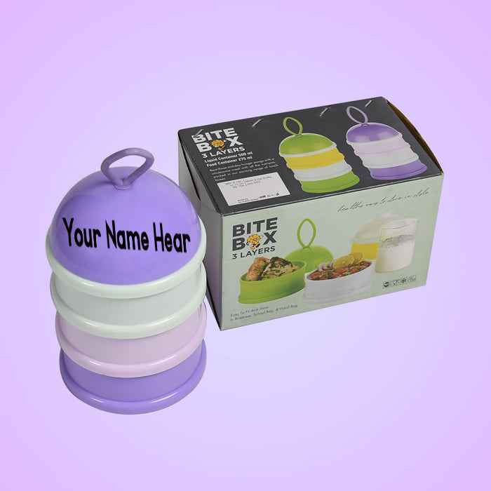 Customized 3 Layer Cute Portable Baby Food Milk Powder Storage Box Bottle Container Milk Powder Baby Food Container Bowl (Mix Color)