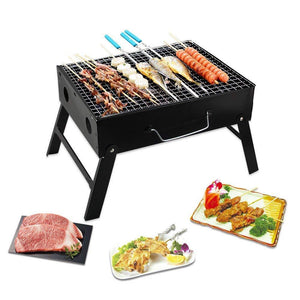 PremiumAV PremiumAV Folding Barbeque Charcoal Grill Oven (Black, Carbon Steel) –  