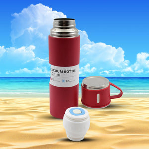 PremiumAV Stainless Steel Vacuum Insulated Water Bottle With Coffee / Tea Mug (500 ML) - PremiumAV